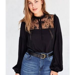 mock neck victorian blouse / urban outfitters